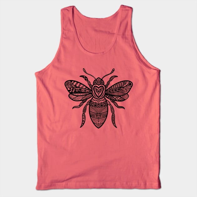 Dot Art Tattoo Style Bee For Bee lover and Beekeeper Tank Top by Mewzeek_T